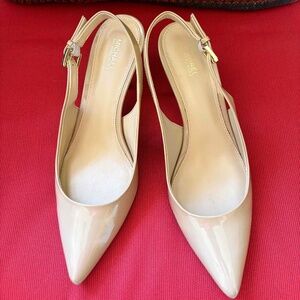 MICHAEL KORS Beige Patent Leather Slingbacks - Size 8-½ NWOT